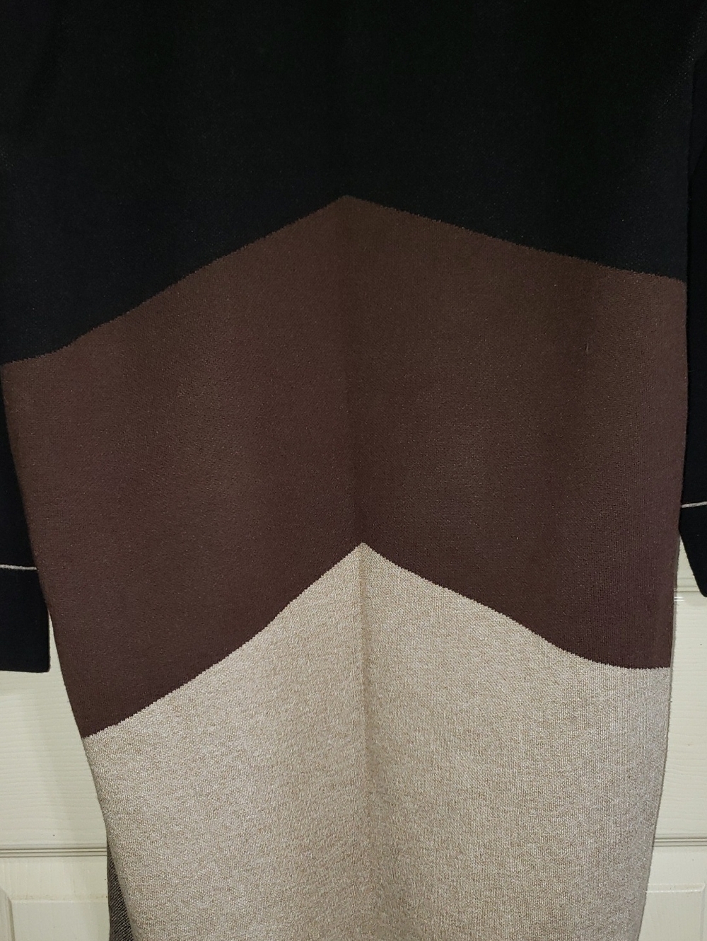 ππ€π DOR DOR COLOR BLOCK CARDIGAN BROWN BLACK TAN SMALL NEW - Picture 10 of 14
